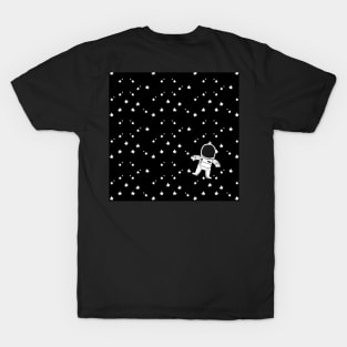 Lil Astronaut in Outerspace Starry Sky T-Shirt